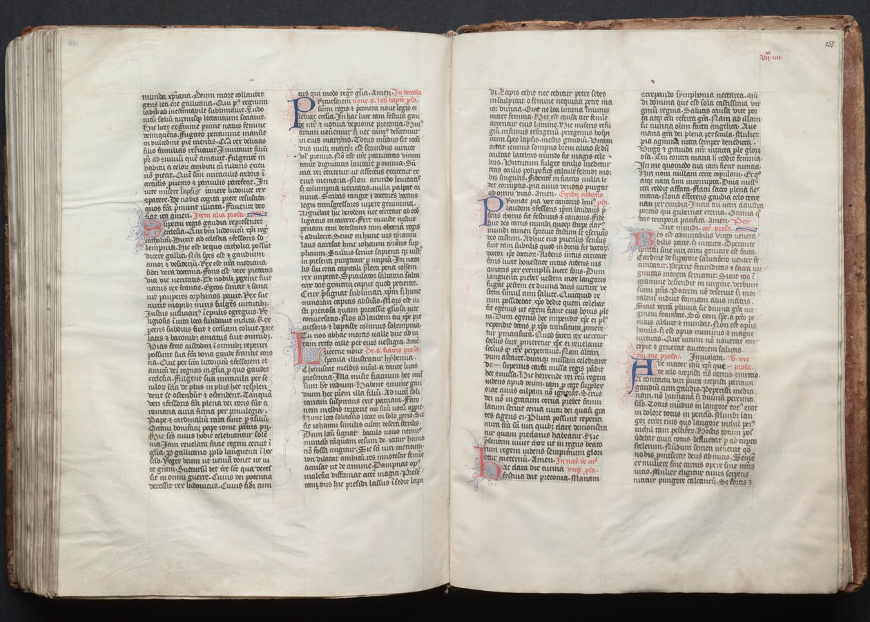 The Gotha Missal: Fol. 155r, Tekst, ca. 1375. af Master of the Boqueteaux