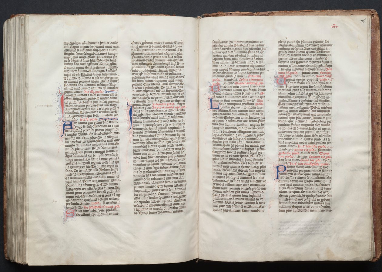 The Gotha Missal: Fol. 156r, Tekst, ca. 1375. af Master of the Boqueteaux