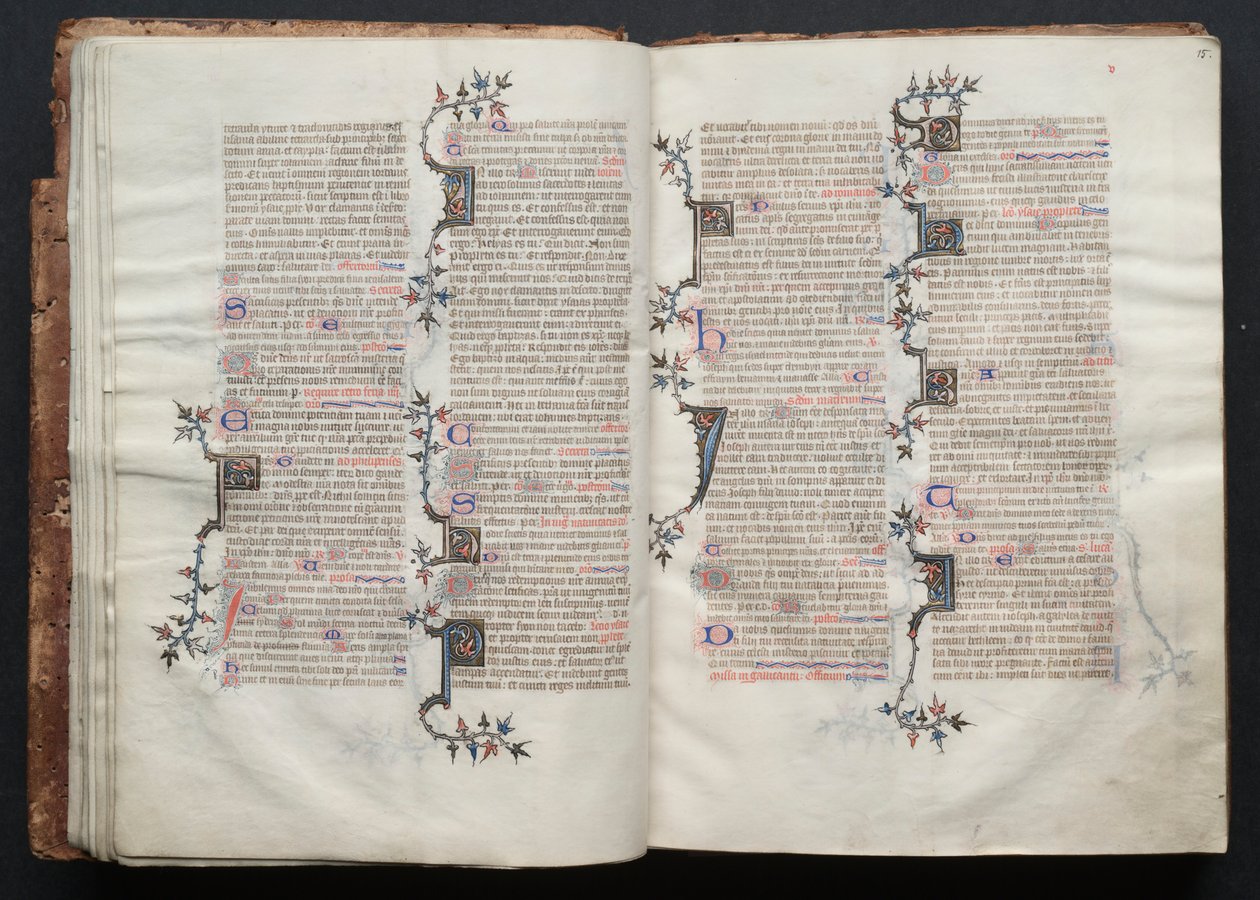 The Gotha Missal: Fol. 15r, Tekst , ca. 1375. af Master of the Boqueteaux