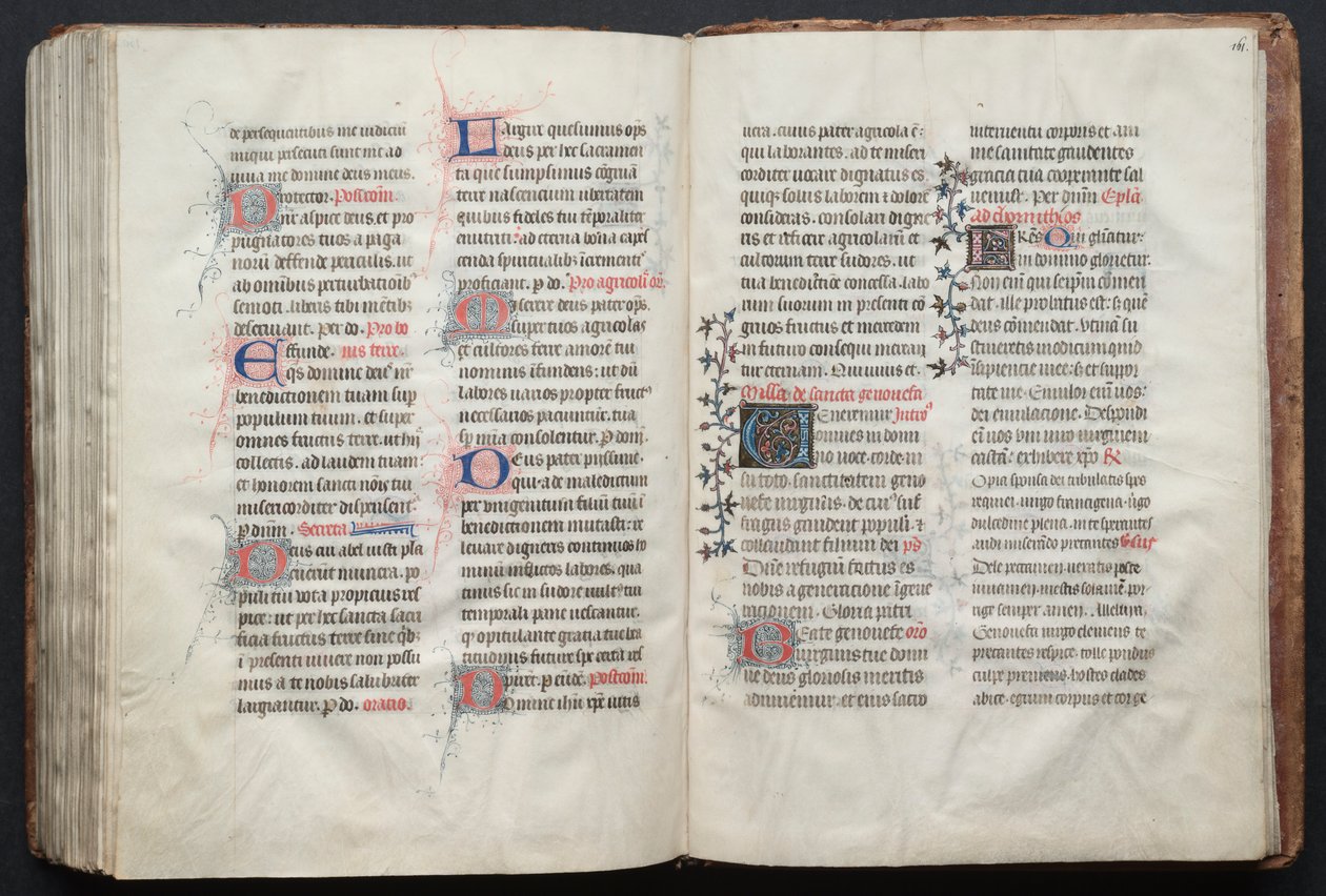 The Gotha Missal: Fol. 160v, tekst, ca. 1375. af Master of the Boqueteaux