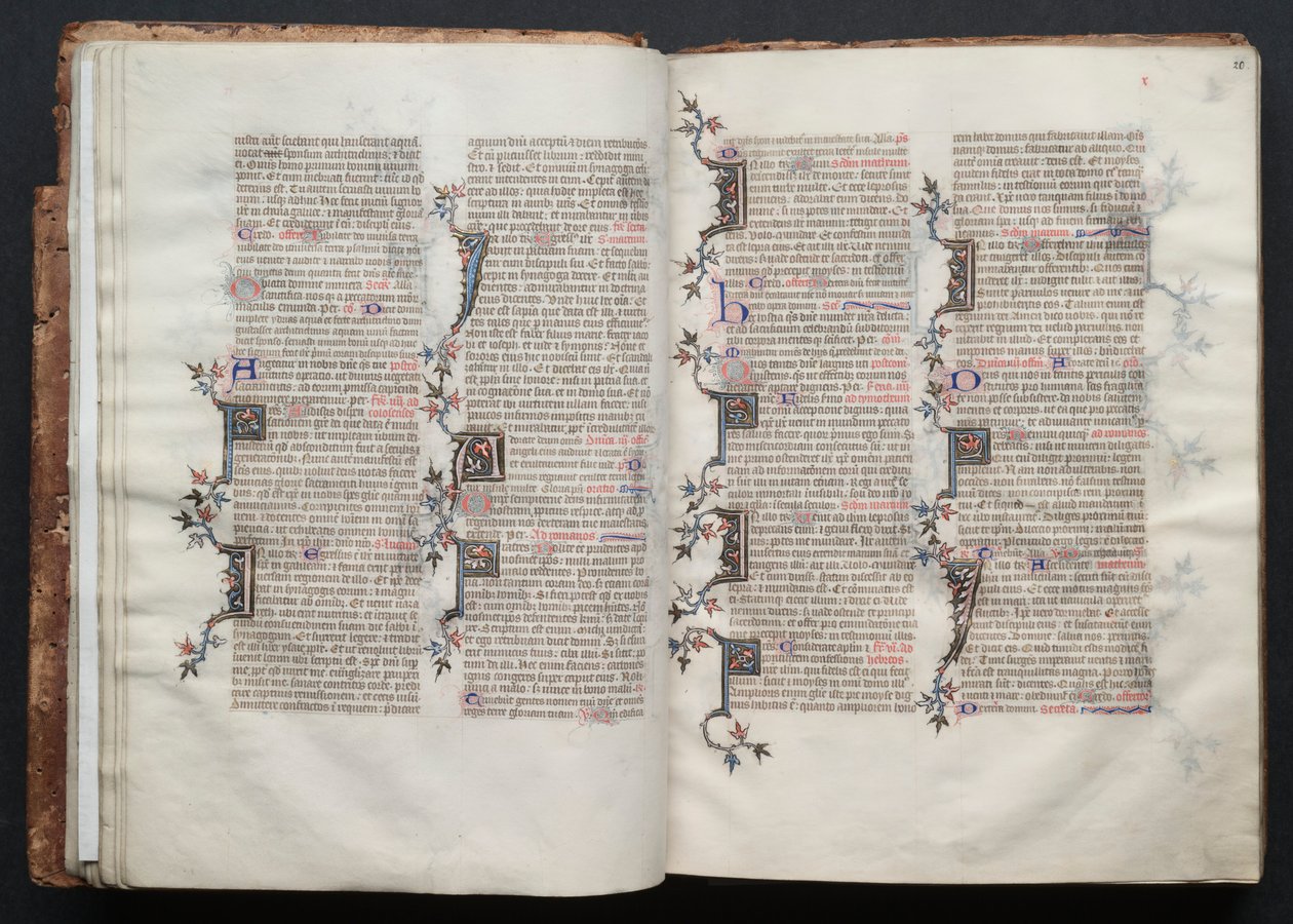 The Gotha Missal: Fol. 20r, Tekst, ca. 1375. af Master of the Boqueteaux
