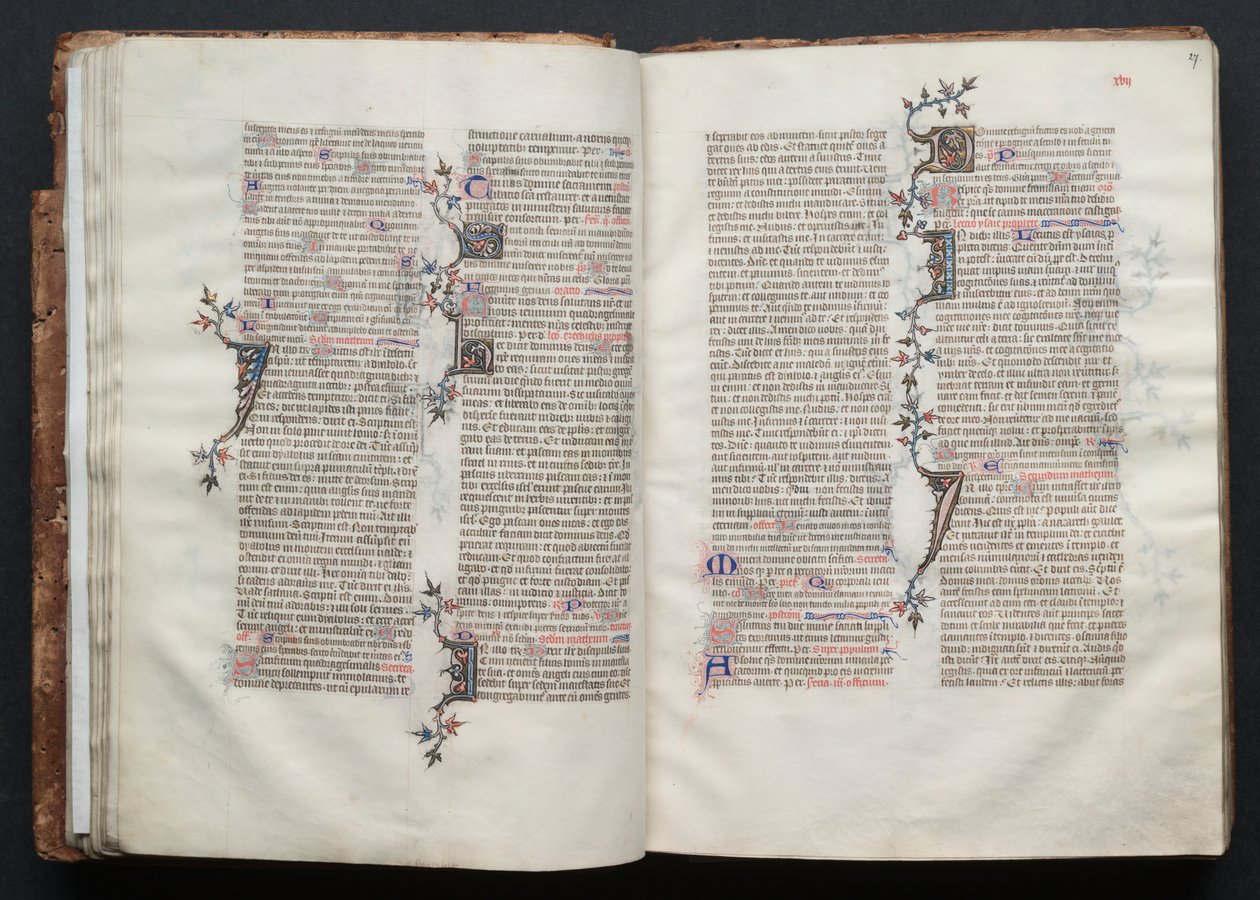 The Gotha Missal: Fol. 26v, tekst, ca. 1375. af Master of the Boqueteaux