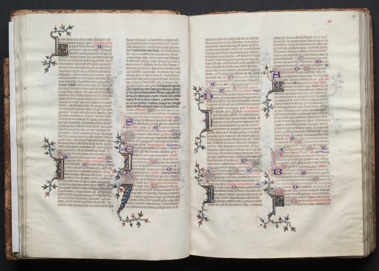 The Gotha Missal: Fol. 28v, tekst, ca. 1375. af Master of the Boqueteaux