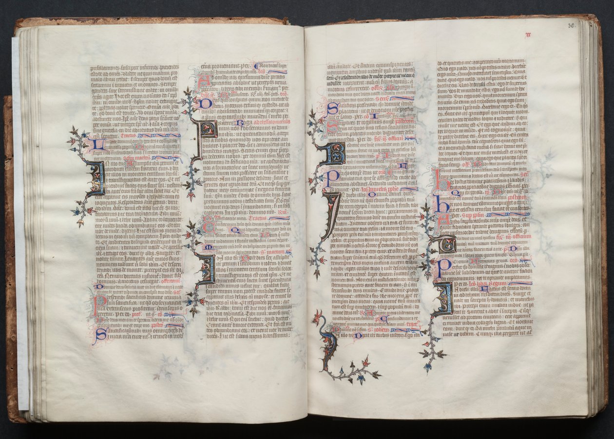 The Gotha Missal: Fol. 29v, tekst, ca. 1375. af Master of the Boqueteaux