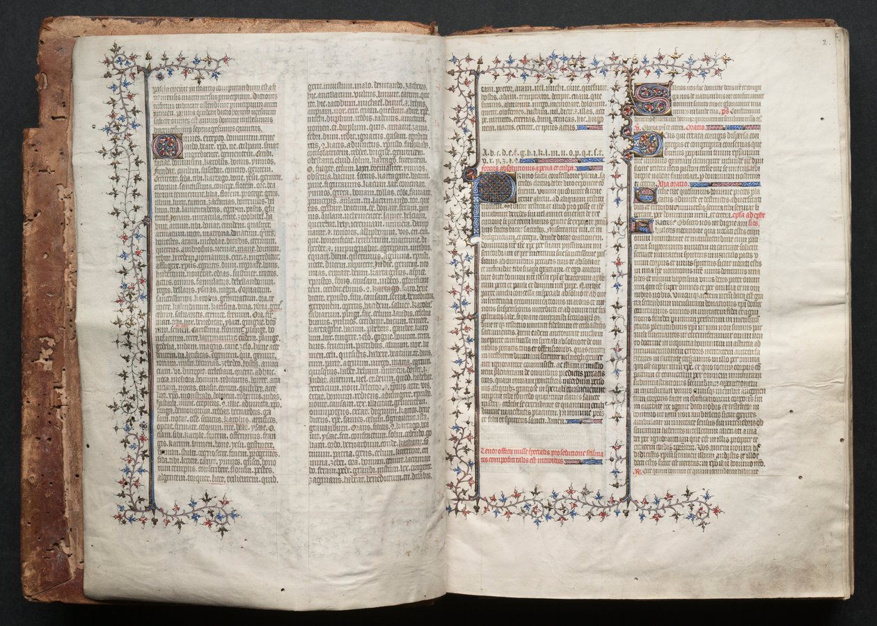 The Gotha Missal: Fol. 2r, Tekst , c. 1375. af Master of the Boqueteaux