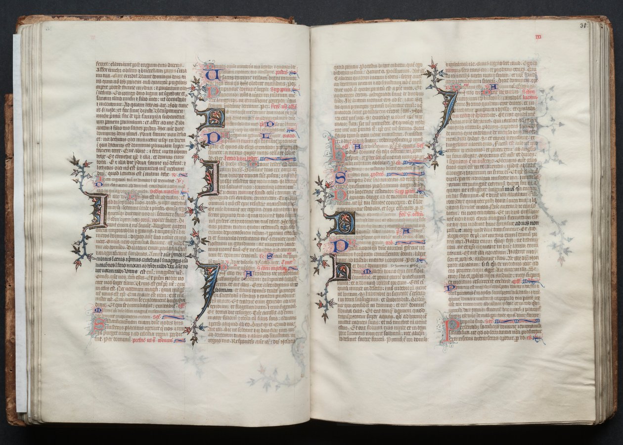 The Gotha Missal: Fol. 30v, tekst, ca. 1375. af Master of the Boqueteaux