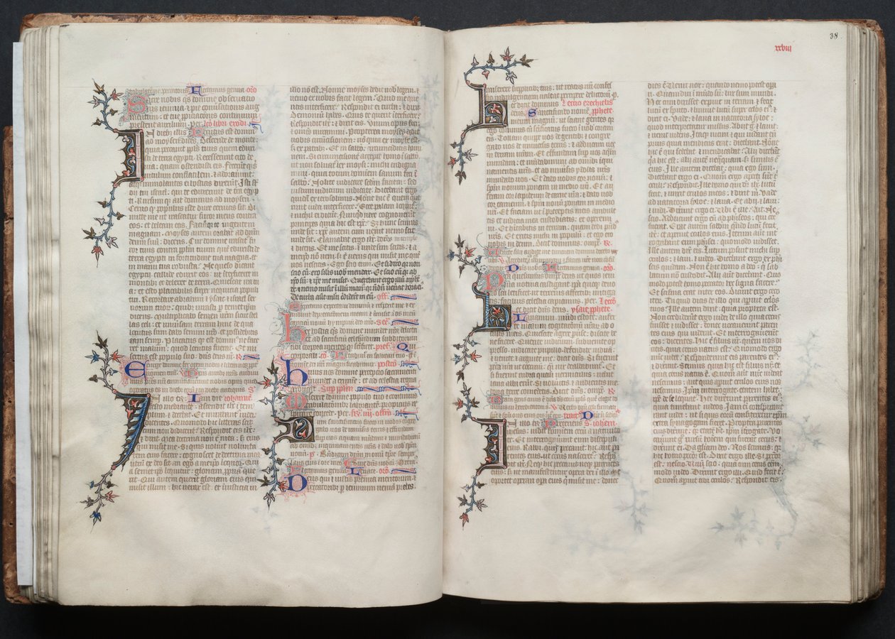 The Gotha Missal: Fol. 37v, tekst, ca. 1375. af Master of the Boqueteaux