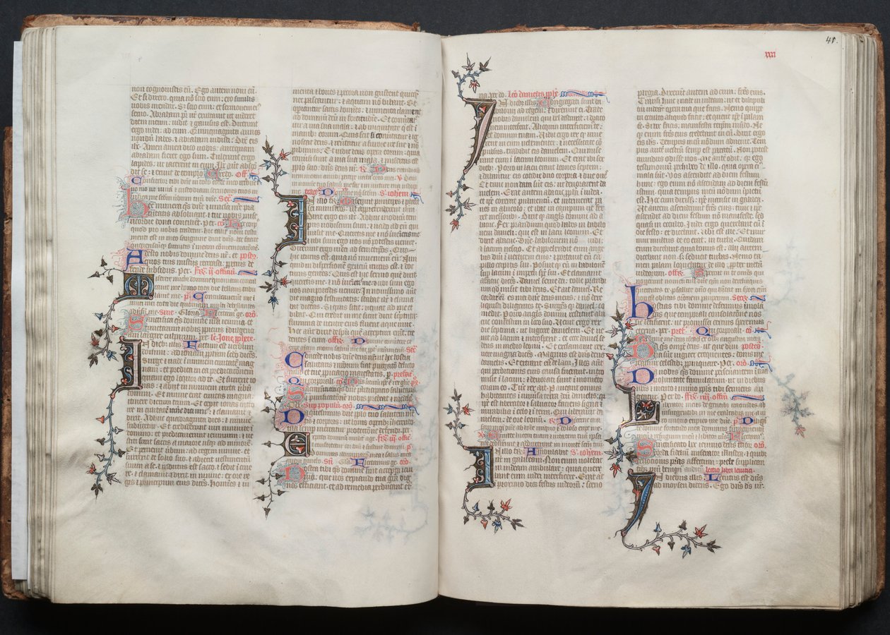 The Gotha Missal: Fol. 41r, Tekst, ca. 1375. af Master of the Boqueteaux