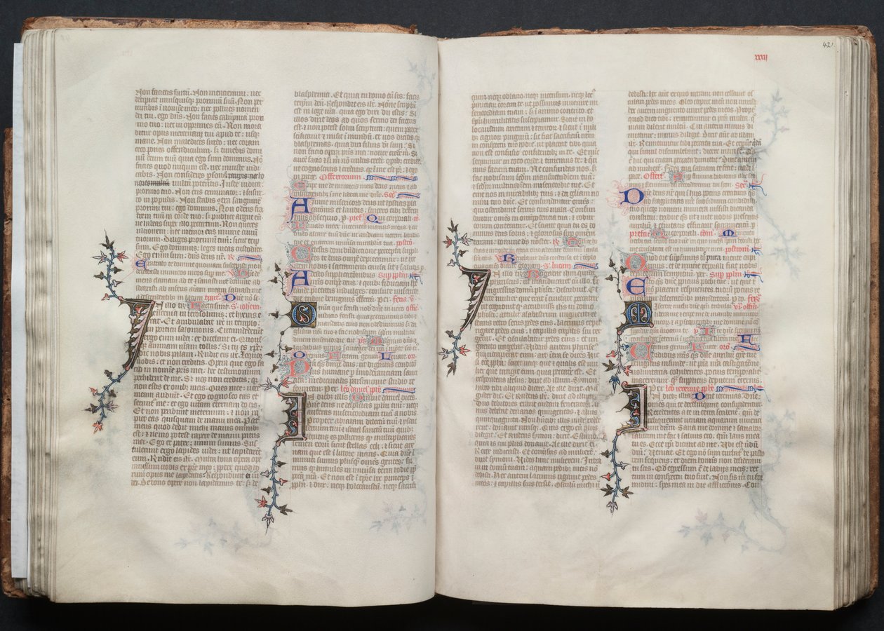 The Gotha Missal: Fol. 42r, Tekst, ca. 1375. af Master of the Boqueteaux