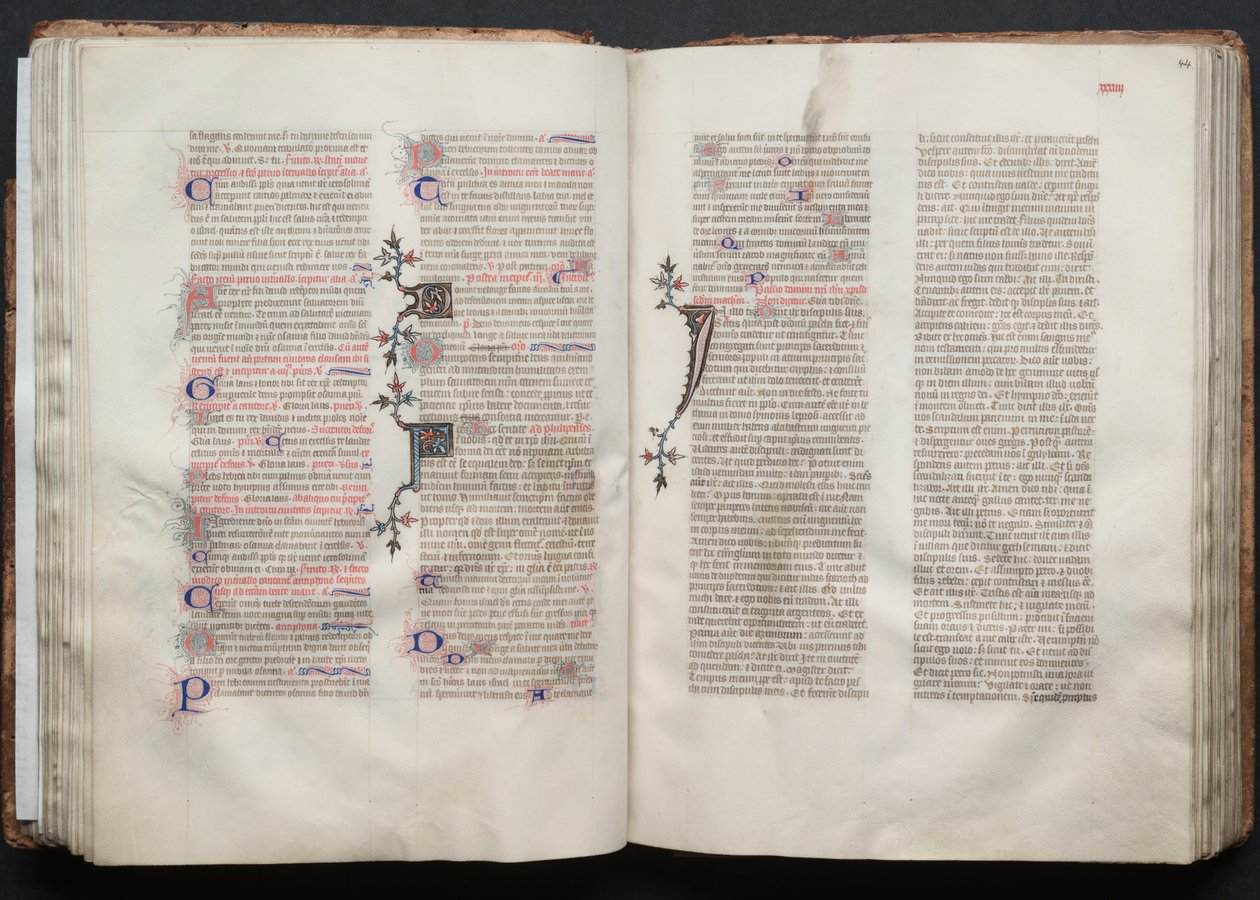 The Gotha Missal: Fol. 44r, Tekst, ca. 1375. af Master of the Boqueteaux