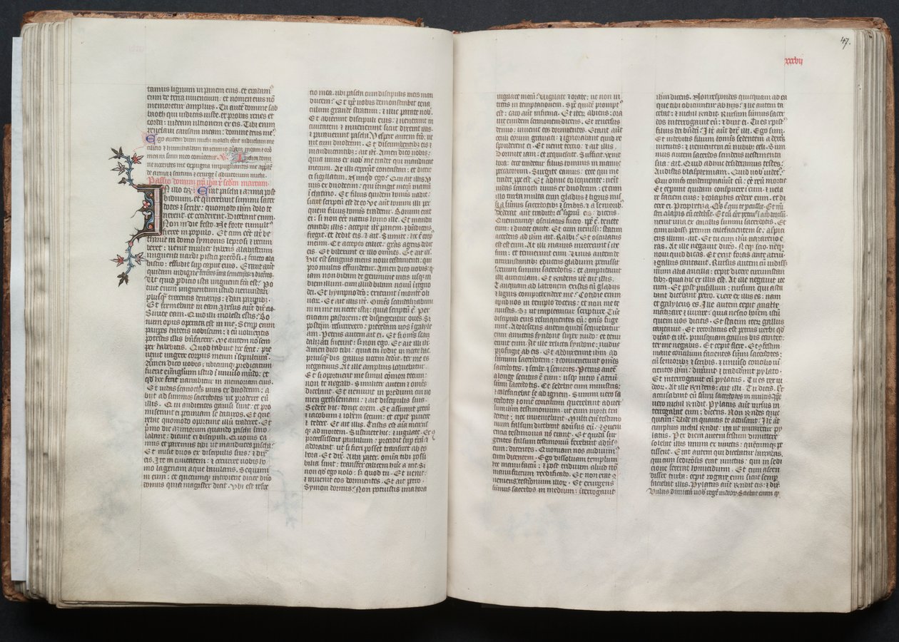 The Gotha Missal: Fol. 46v, tekst, ca. 1375. af Master of the Boqueteaux