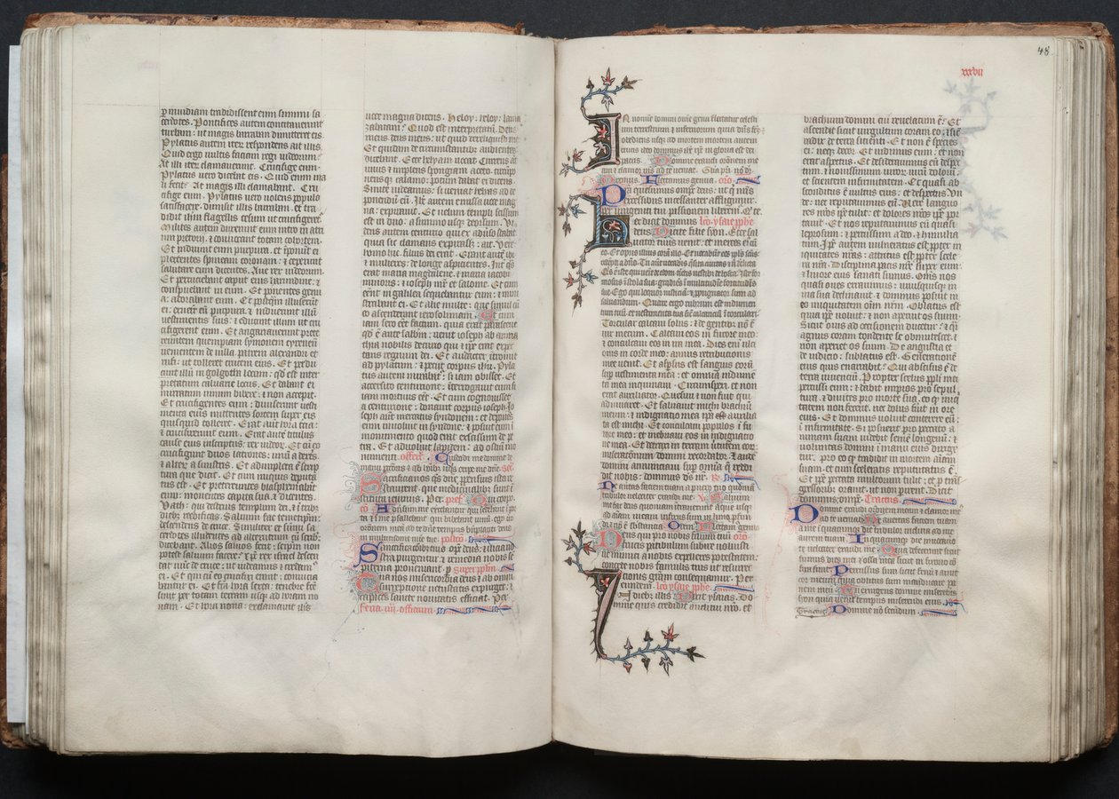 The Gotha Missal: Fol. 47v, tekst, ca. 1375. af Master of the Boqueteaux