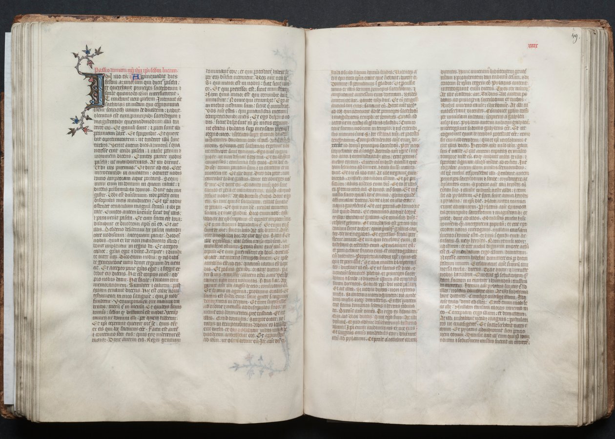 The Gotha Missal: Fol. 48v, tekst, ca. 1375. af Master of the Boqueteaux