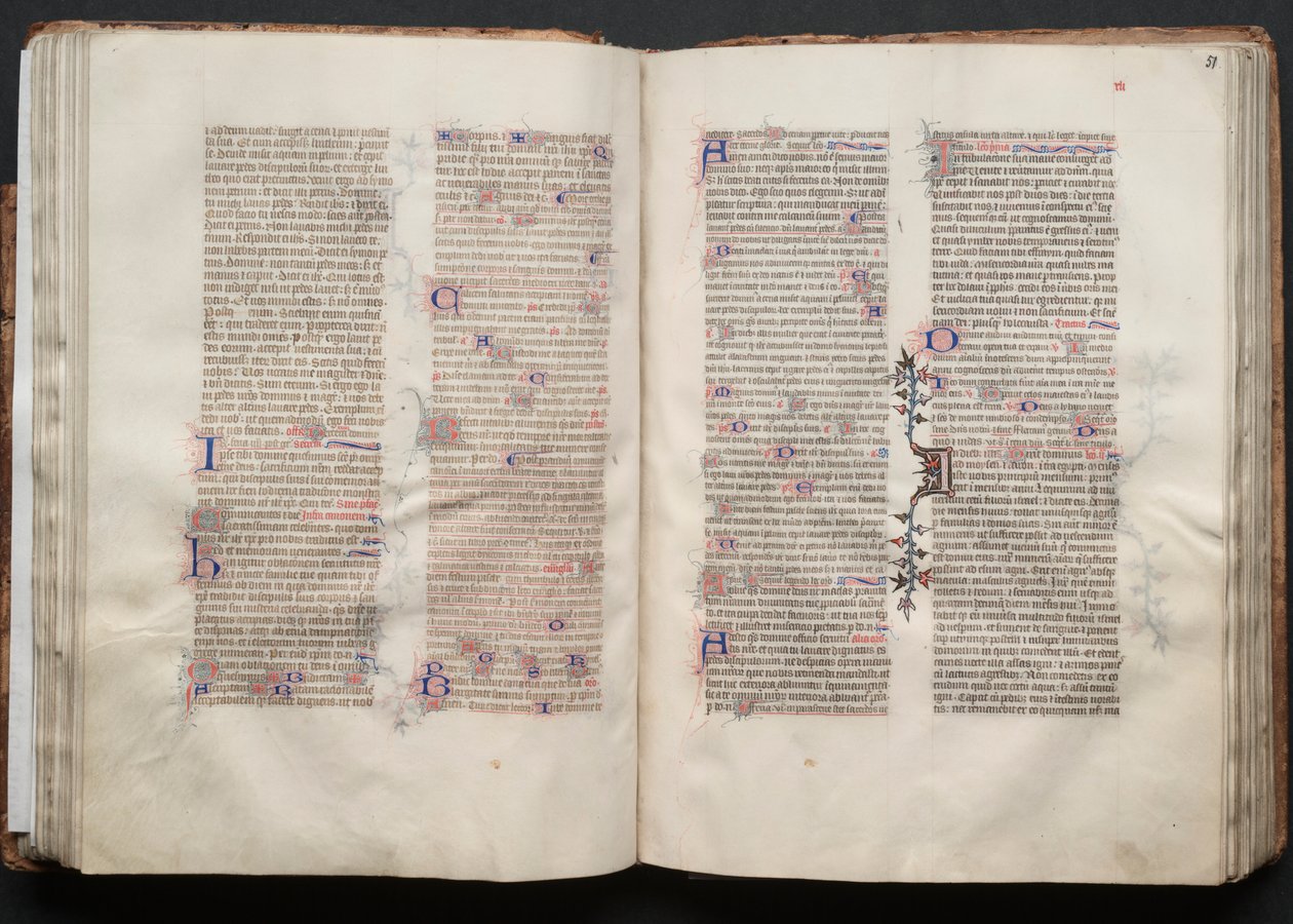 The Gotha Missal: Fol. 51r, Tekst, ca. 1375. af Master of the Boqueteaux