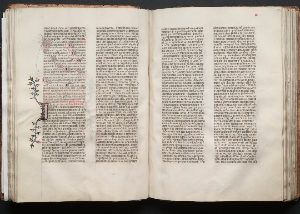 The Gotha Missal: Fol. 51v, tekst, ca. 1375. af Master of the Boqueteaux