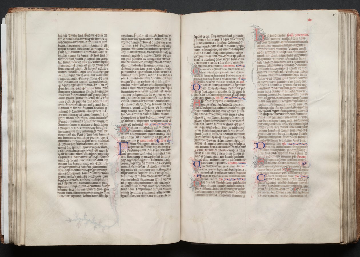 The Gotha Missal: Fol. 54v, tekst, ca. 1375. af Master of the Boqueteaux