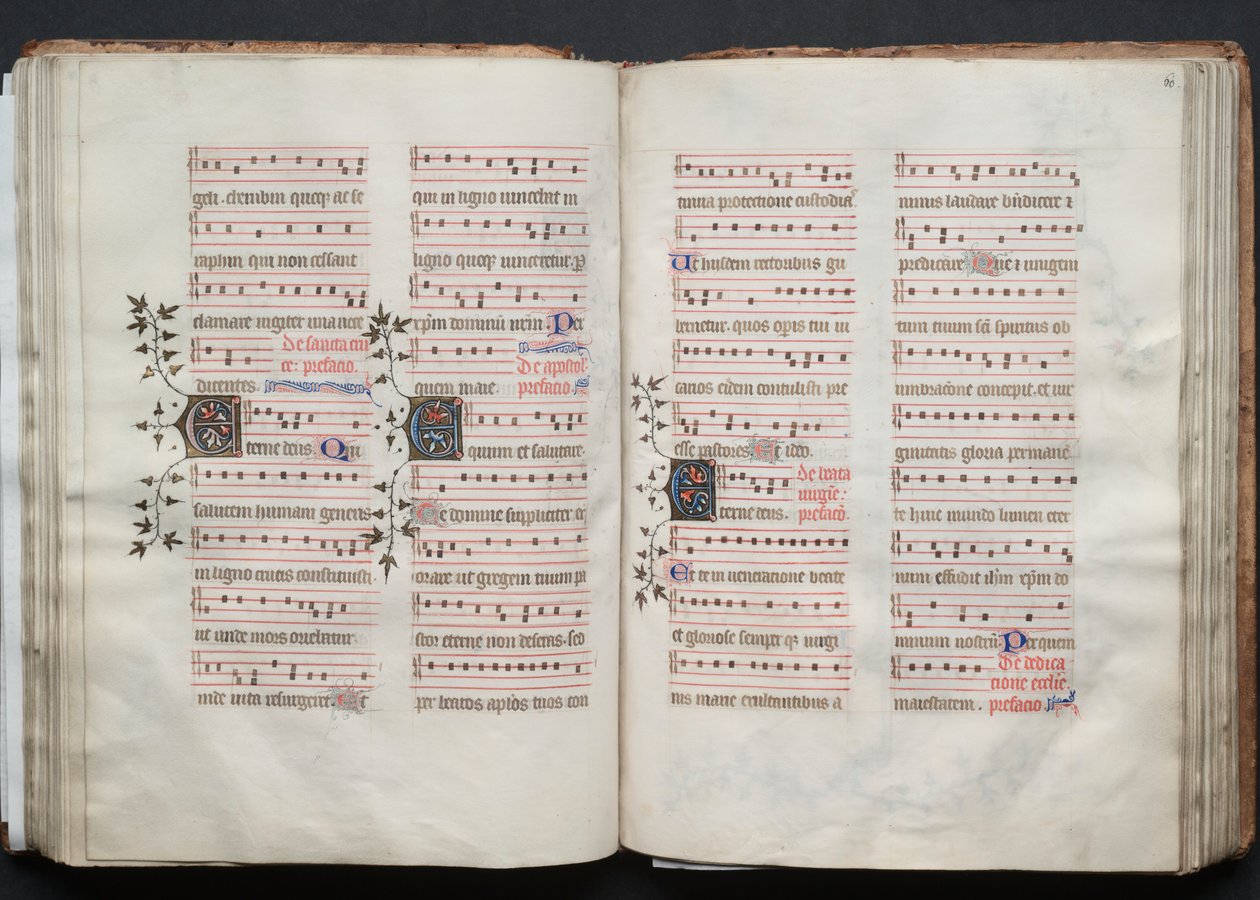 The Gotha Missal: Fol. 60r, tekst, ca. 1375. af Master of the Boqueteaux