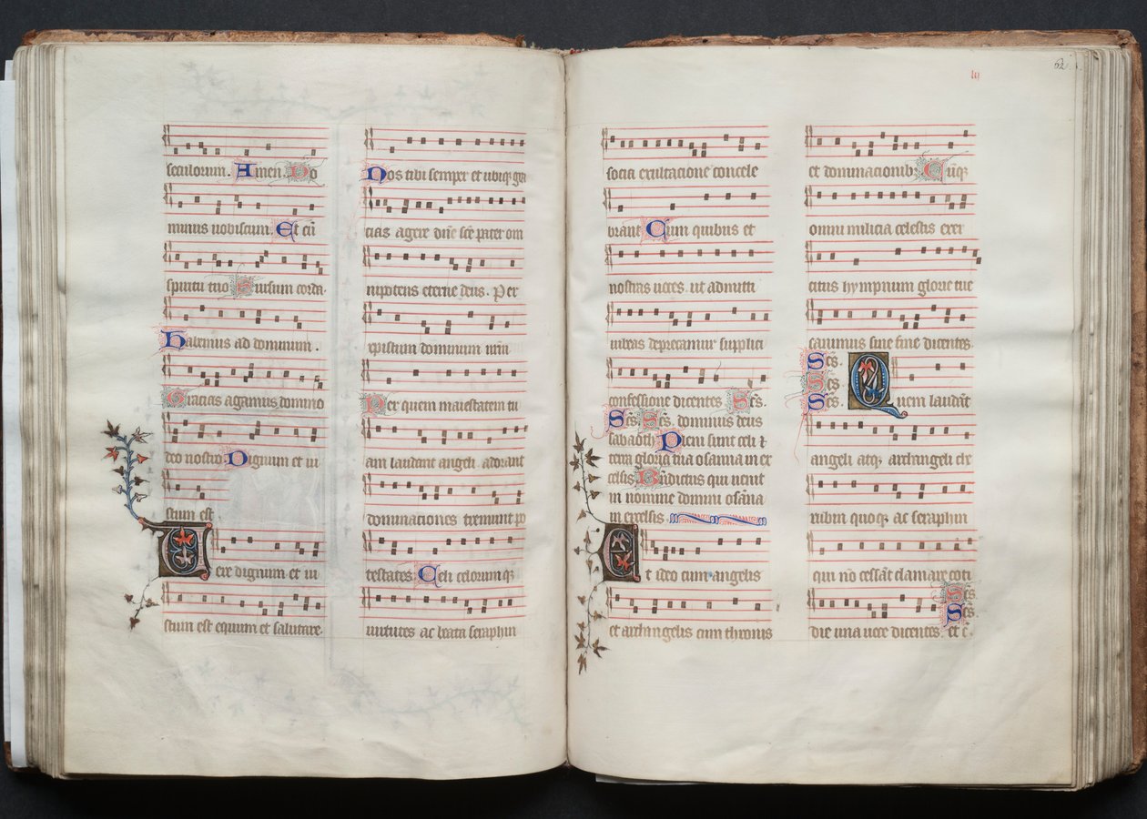 The Gotha Missal: Fol. 62r, Tekst, ca. 1375. af Master of the Boqueteaux