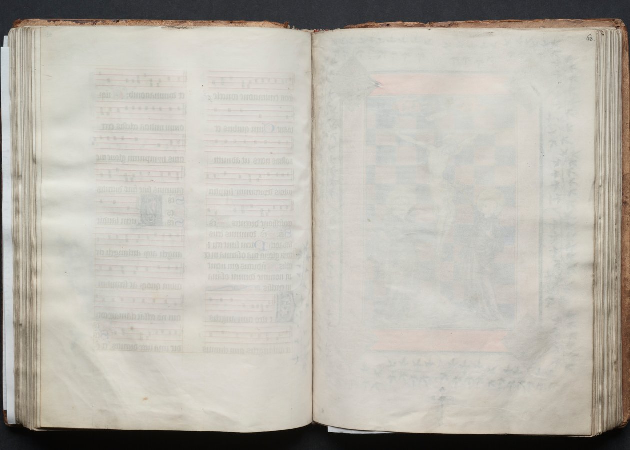 The Gotha Missal: Fol. 62v, tekst, ca. 1375. af Master of the Boqueteaux