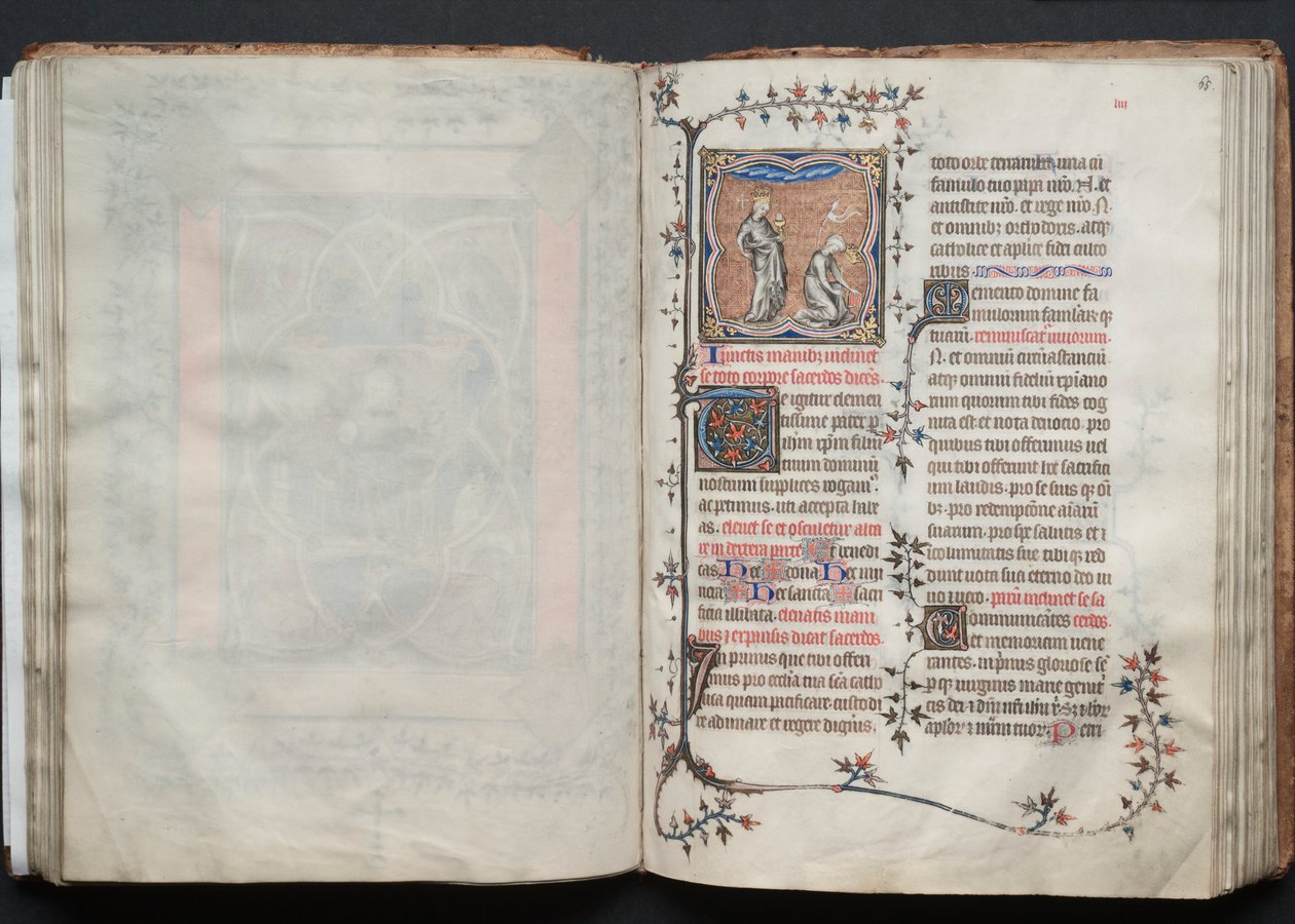 The Gotha Missal: Fol. 65r, Kirken og synagogen, ca. 1375. af Master of the Boqueteaux