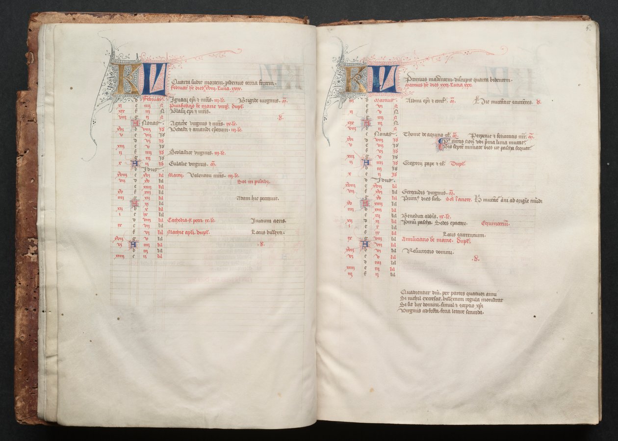 The Gotha Missal: Fol. 6r, tekst, c. 1375. af Master of the Boqueteaux