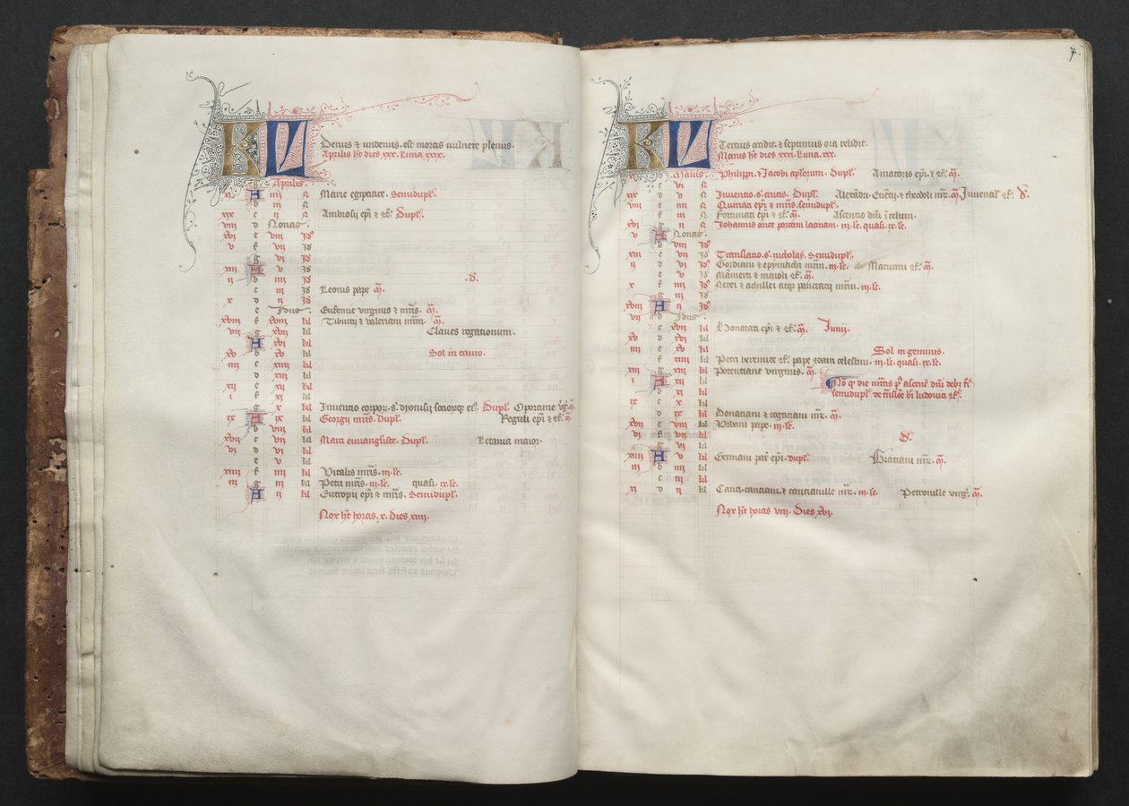 The Gotha Missal: Fol. 6v, tekst , c. 1375. af Master of the Boqueteaux