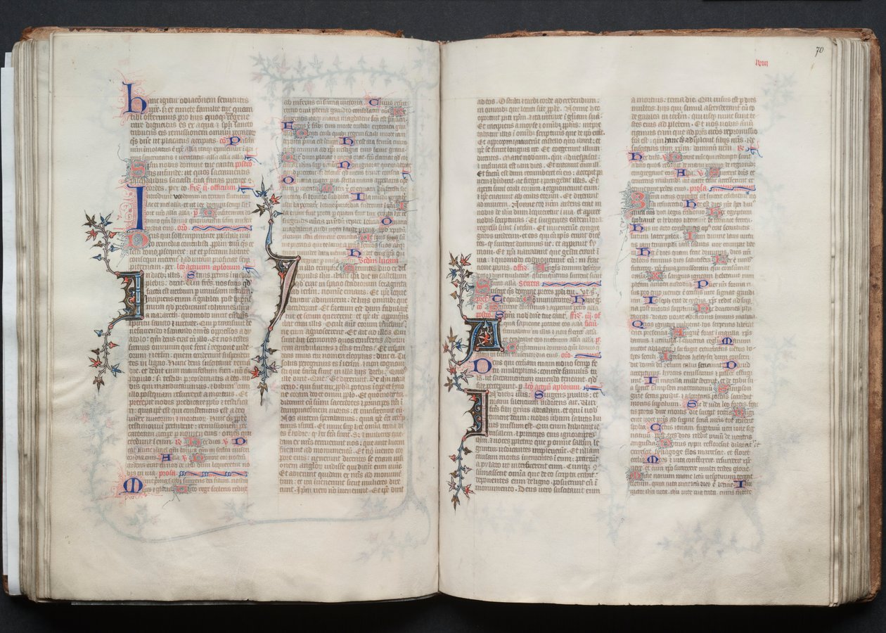 The Gotha Missal: Fol. 70r, tekst, ca. 1375. af Master of the Boqueteaux