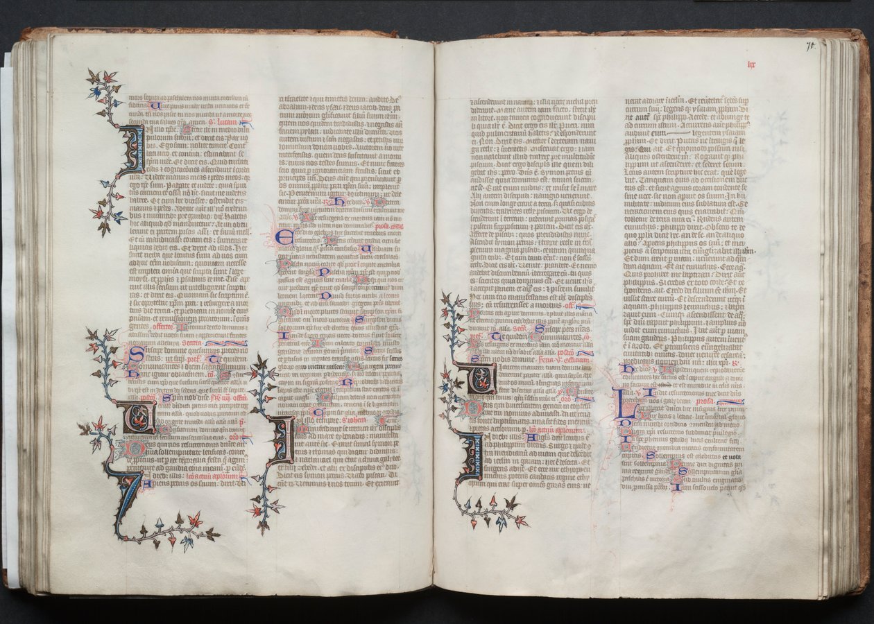 The Gotha Missal: Fol. 70v, tekst, ca. 1375. af Master of the Boqueteaux