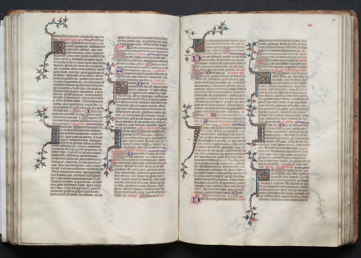 The Gotha Missal: Fol. 75r, Tekst, ca. 1375. af Master of the Boqueteaux