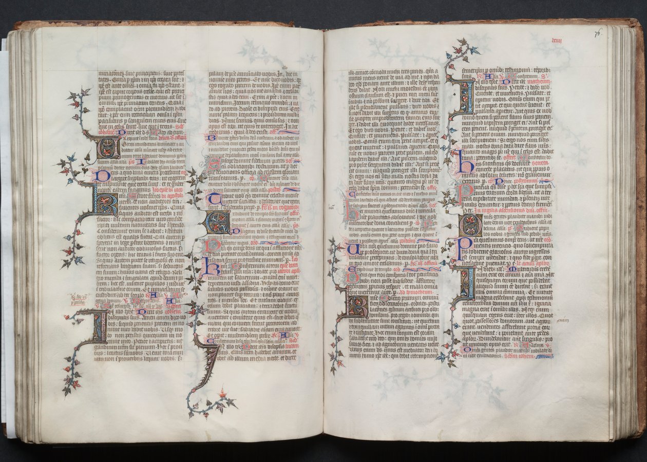 The Gotha Missal: Fol. 76r, Tekst, ca. 1375. af Master of the Boqueteaux