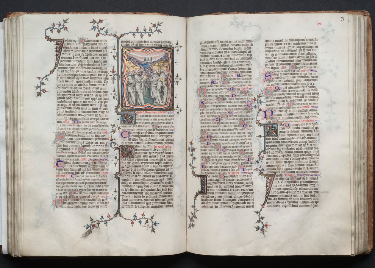 The Gotha Missal: Fol. 76v, Himmelfarten, ca. 1375. af Master of the Boqueteaux