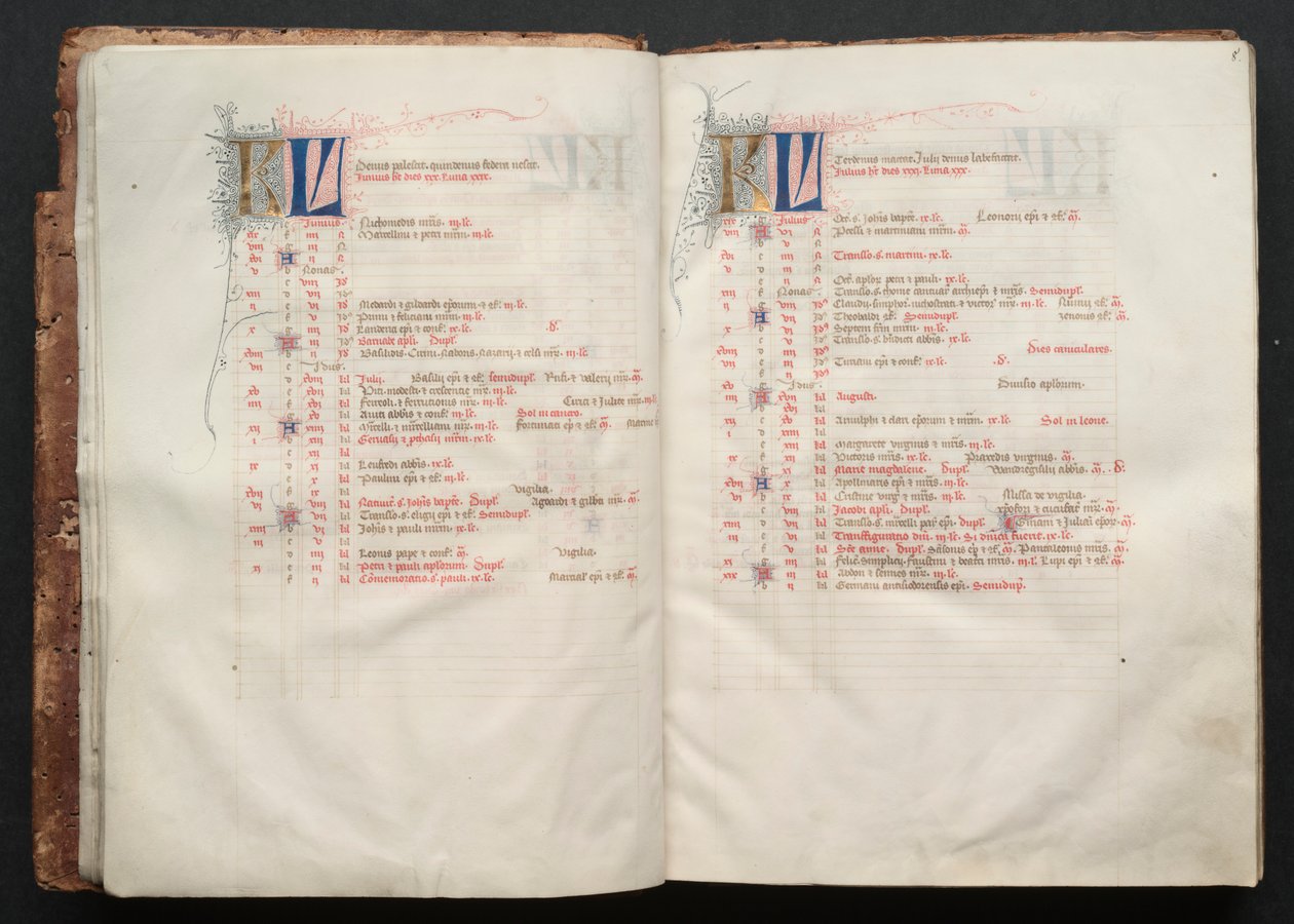 The Gotha Missal: Fol. 7v, tekst , c. 1375. af Master of the Boqueteaux