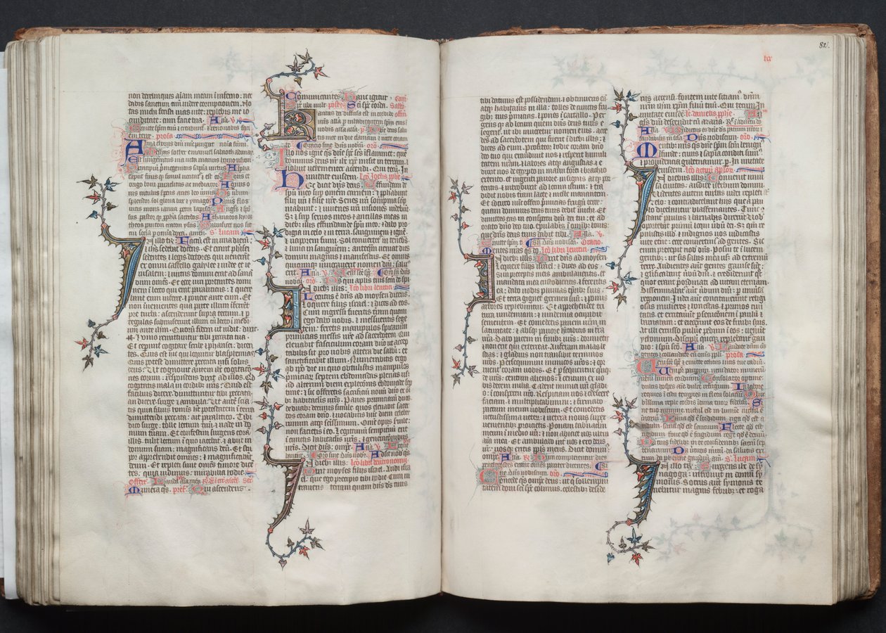 The Gotha Missal: Fol. 82r, Tekst, ca. 1375. af Master of the Boqueteaux