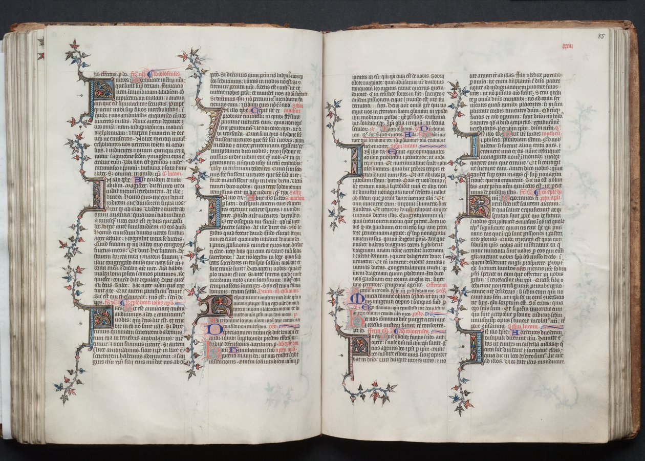 The Gotha Missal: Fol. 84v, tekst, ca. 1375. af Master of the Boqueteaux