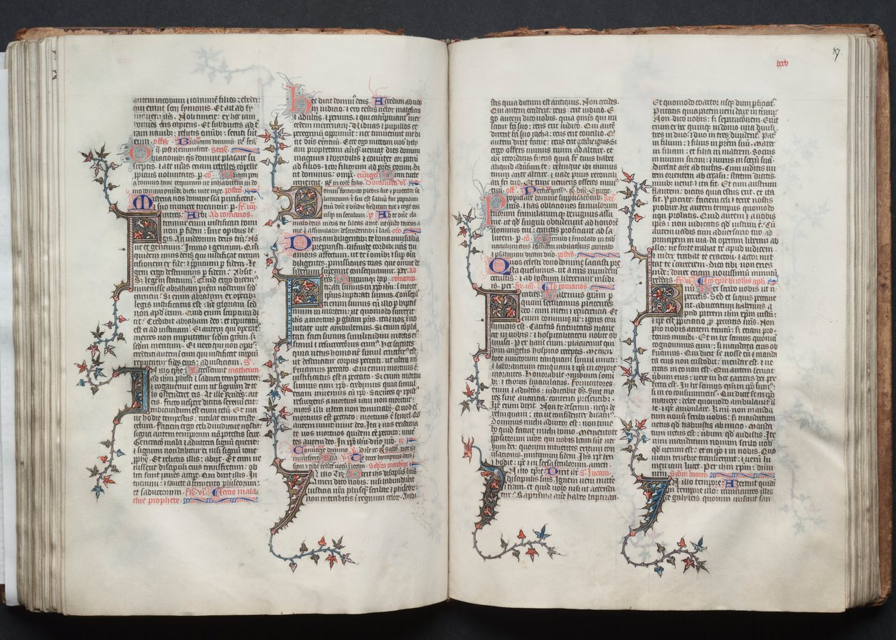The Gotha Missal: Fol. 87r, Tekst , ca. 1375. af Master of the Boqueteaux
