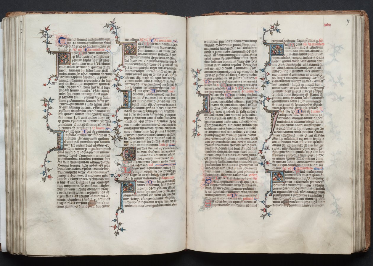 The Gotha Missal: Fol. 88v, tekst, ca. 1375. af Master of the Boqueteaux