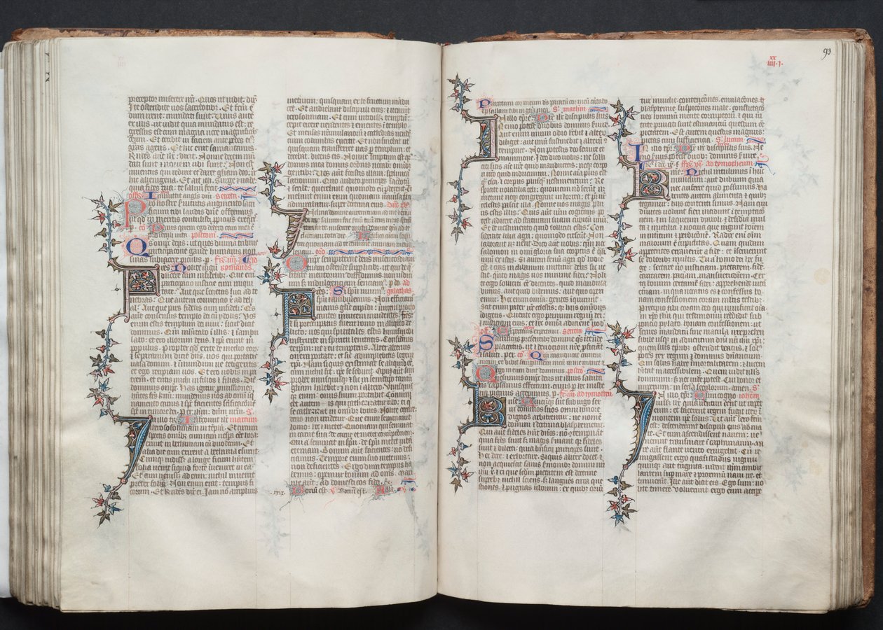 The Gotha Missal: Fol. 93r, Tekst, ca. 1375. af Master of the Boqueteaux