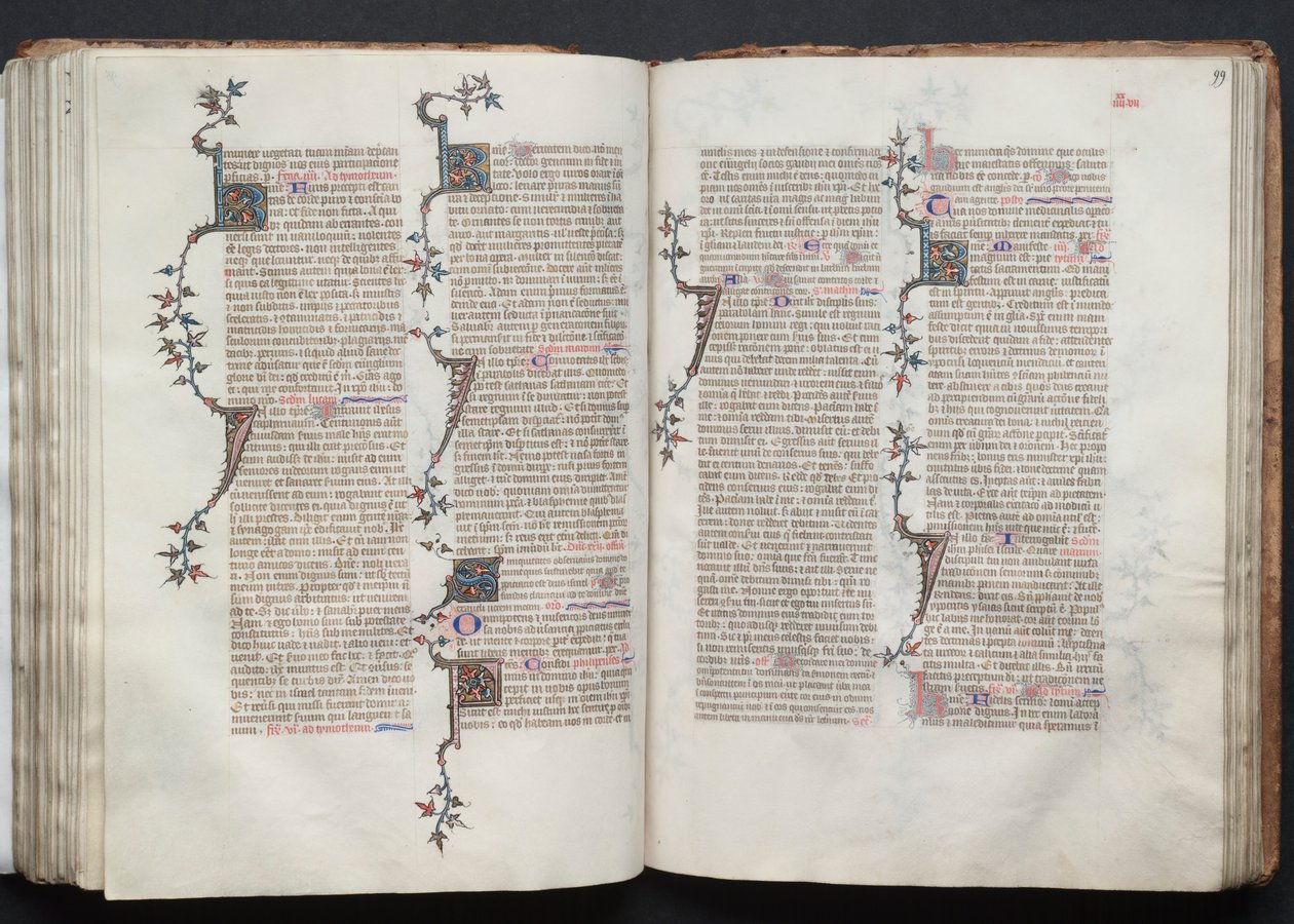 The Gotha Missal: Fol. 99r, Tekst, ca. 1375. af Master of the Boqueteaux