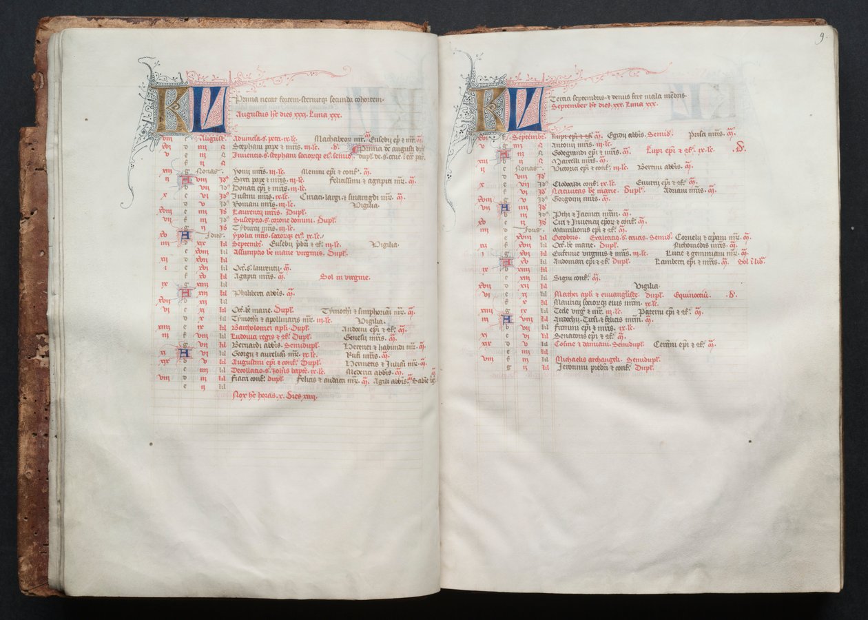 The Gotha Missal: Fol. 9r, Tekst , c. 1375. af Master of the Boqueteaux