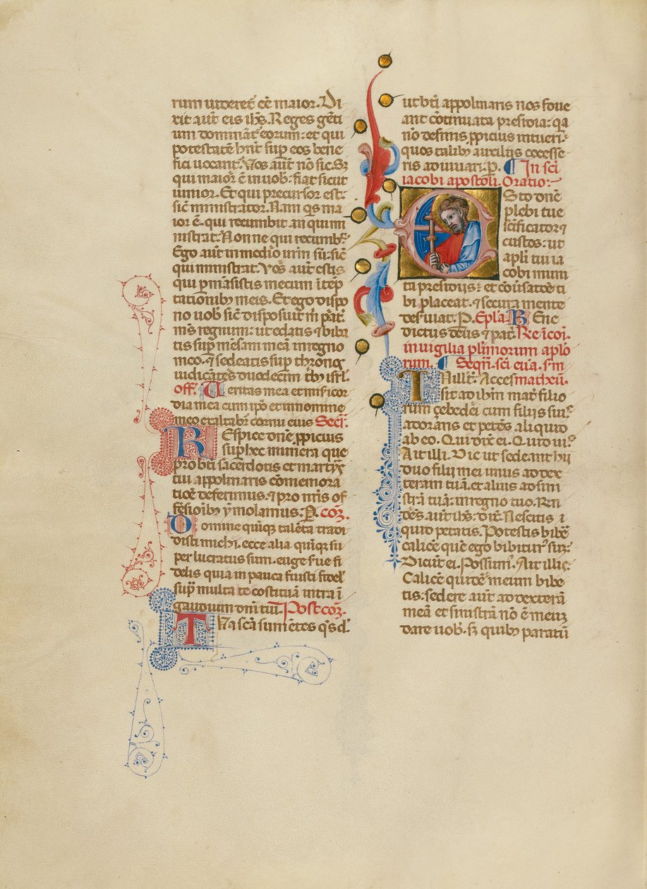 Initial E: Sankt Jakob den Store af Master of the Brussels Initials