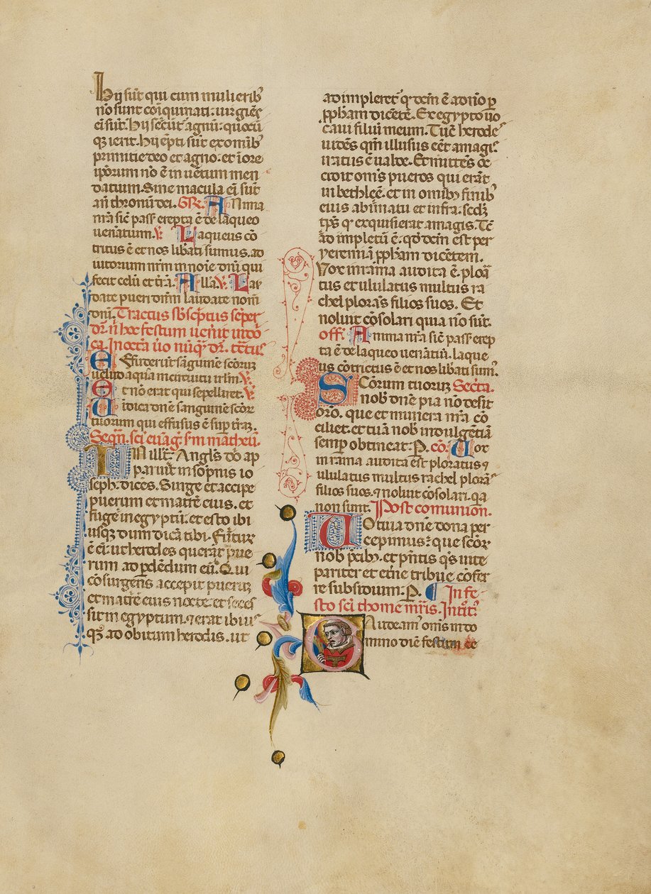 Initial G: Sankt Thomas Becket af Master of the Brussels Initials