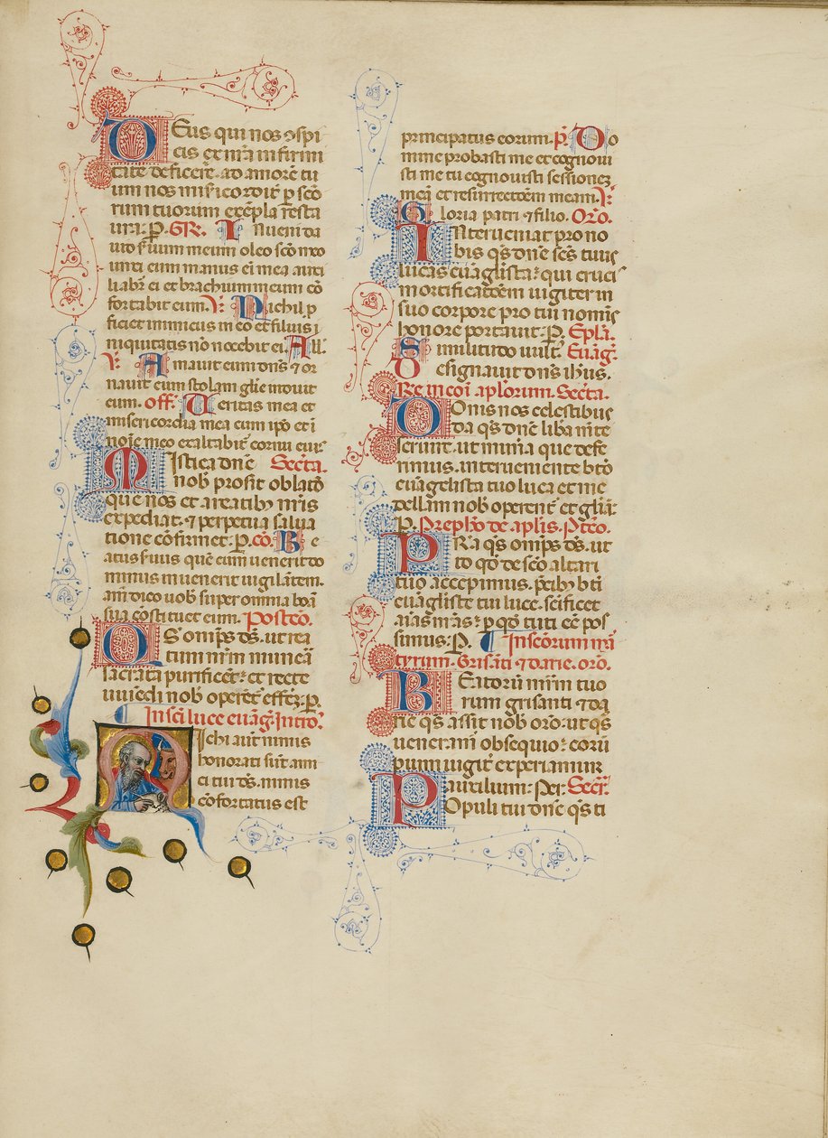 Initial M: Sankt Lukas af Master of the Brussels Initials