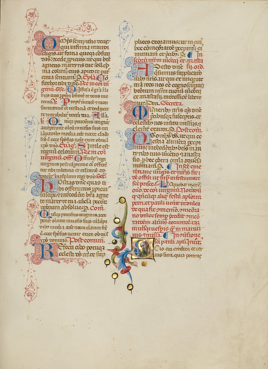 Første bogstav S: Saint Paul af Master of the Brussels Initials