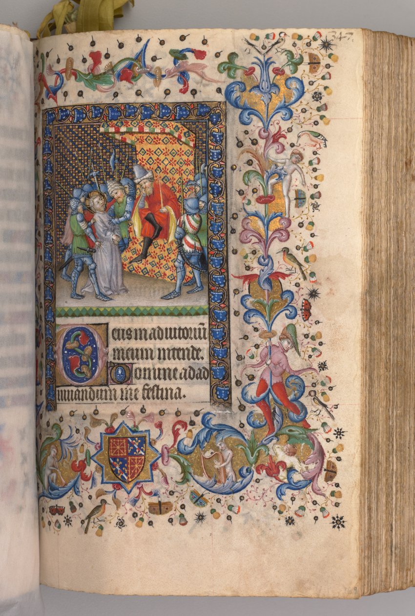 Karl den Ædle, konge af Navarra (1361-1425): bl. 169r, Kristus foran Pilatus af Master of the Brussels Initials and Associates