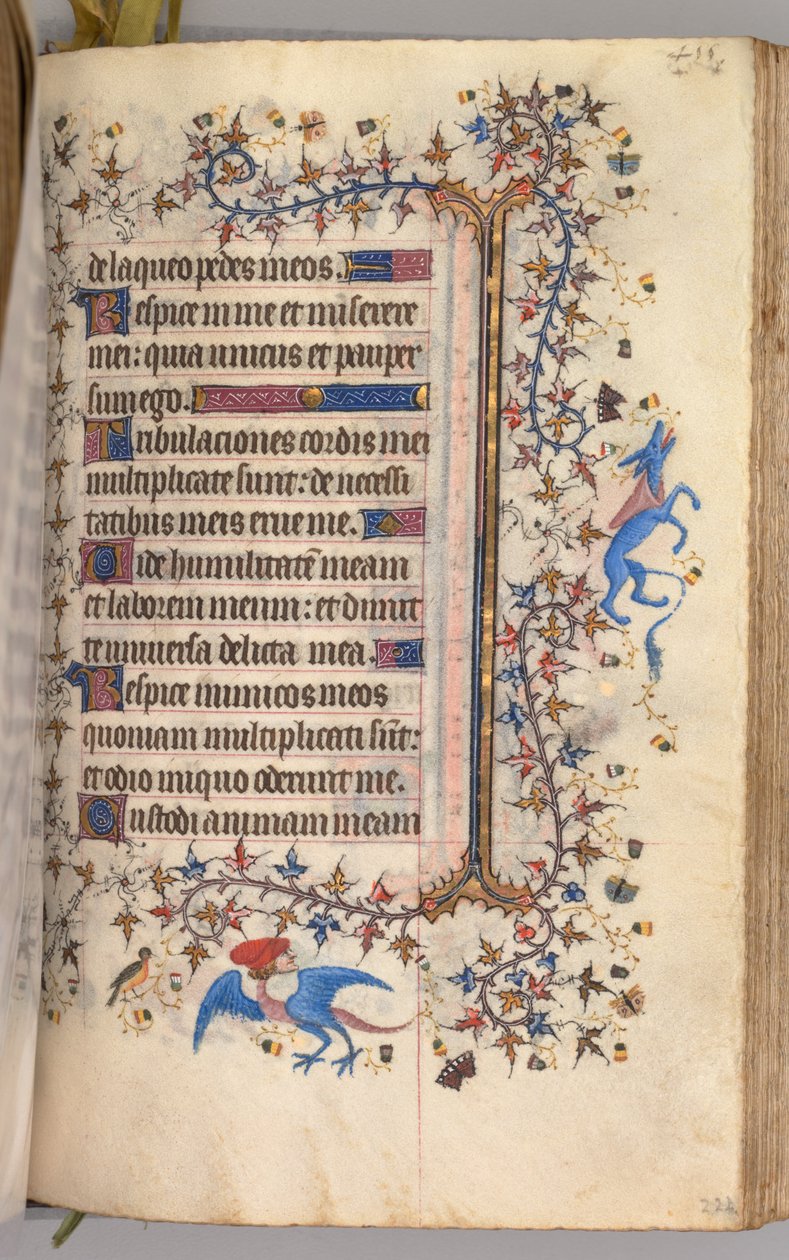 Timebog for Karl den Ædle, konge af Navarra (1361-1425): fol. 222r, Tekst af Master of the Brussels Initials and Associates