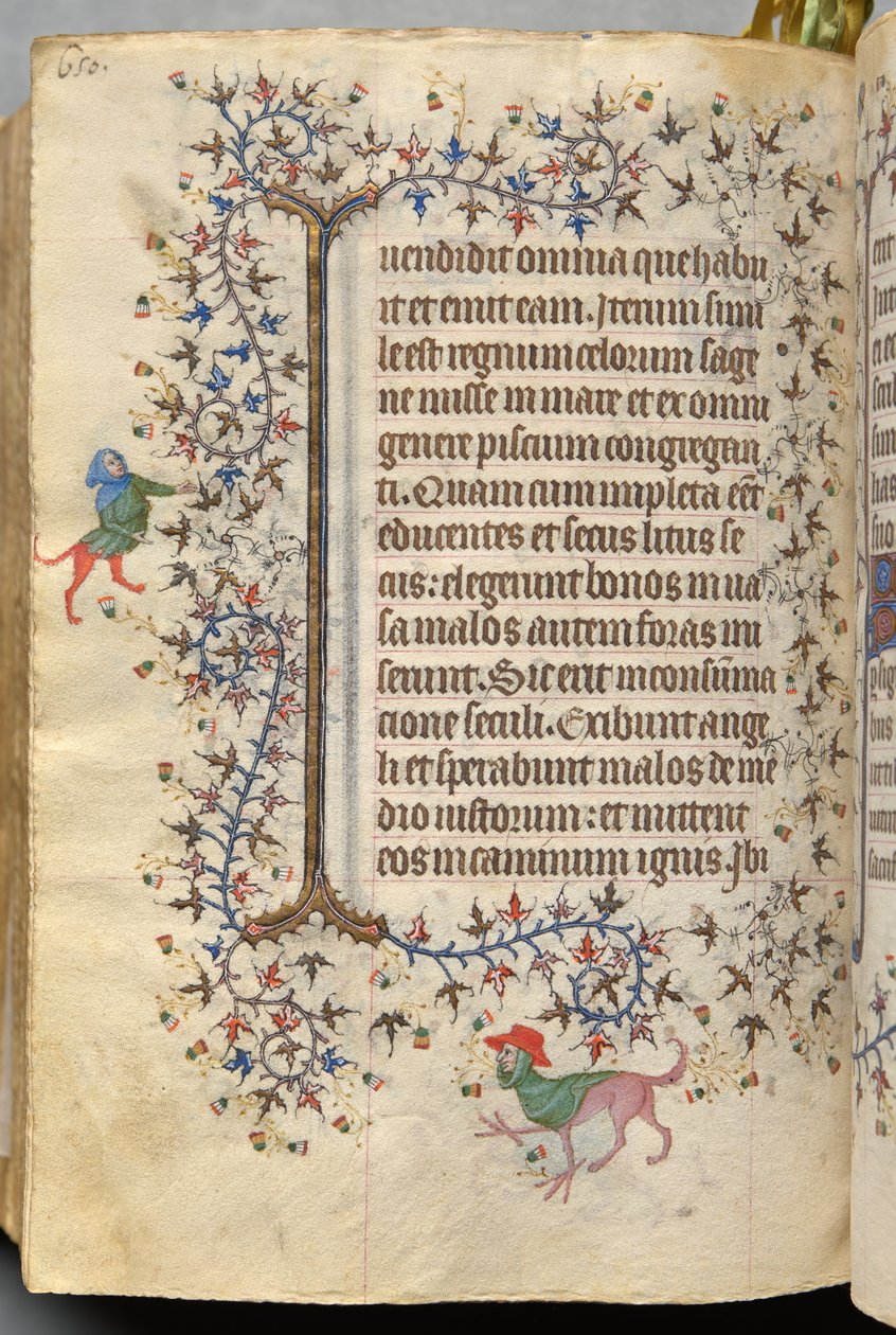Timebog for Karl den Ædle, konge af Navarra (1361-1425), fol. 319v, Tekst af Master of the Brussels Initials and Associates