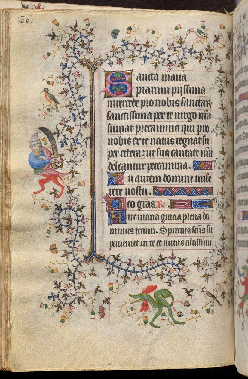 Timebog for Karl den Ædle, konge af Navarra (1361-1425): fol. 43v, Tekst af Master of the Brussels Initials and Associates