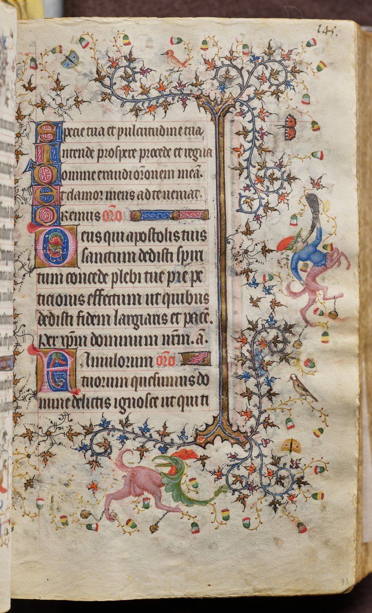 Timebog for Karl den Ædle, konge af Navarra (1361-1425): fol. 73r, Tekst af Master of the Brussels Initials and Associates