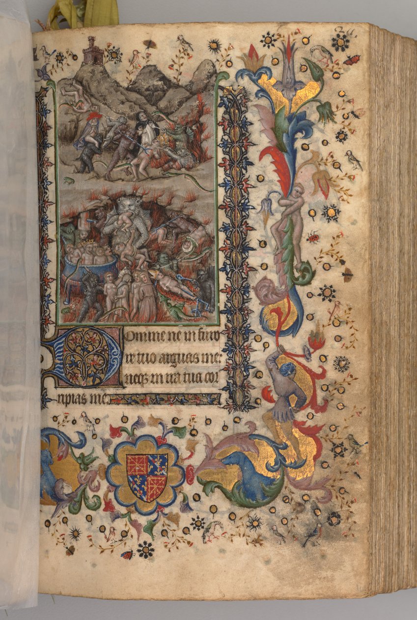 Timer for Karl den Adelige, konge af Navarra 1361-1425: fol. 101r, Tekst, ca. 1405. af Master of the Brussels Initials and Associates