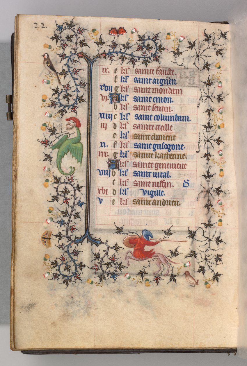 Timer for Karl den Adelige, konge af Navarra 1361-1425: fol. 11v, november, ca. 1405. af Master of the Brussels Initials and Associates
